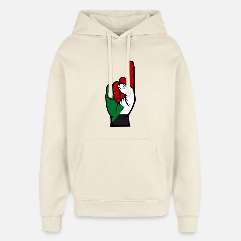 Drapeau soudanais numéro 1 - Sweat à capuche unisexe Stanley/Stella Oversized - écru doux