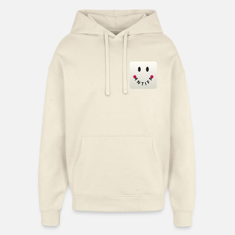 Friendly Antifa Greige | Gradient Design Smile - Oversized Unisex Hoodie von Stanley/Stella - Natur