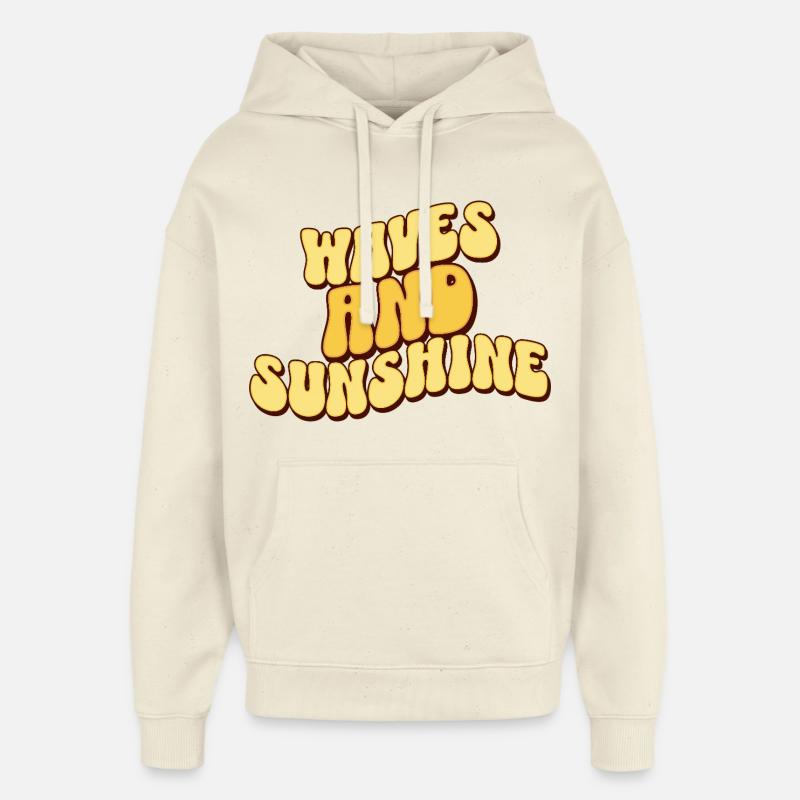 Vagues et Soleil - Sweat à capuche unisexe Stanley/Stella Oversized - écru doux