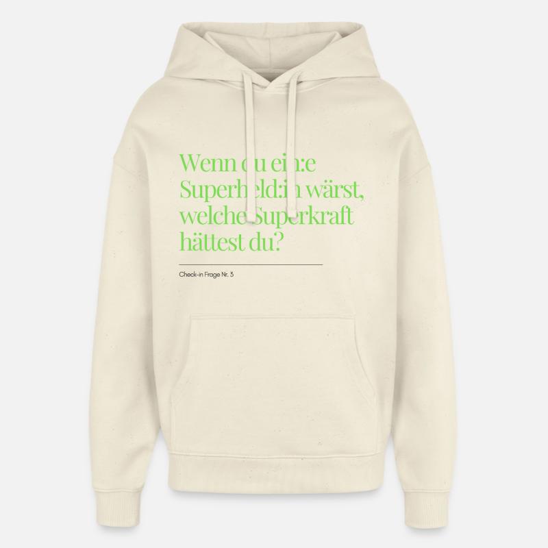 Question n° 3 sur l’enregistrement - Sweat à capuche unisexe Stanley/Stella Oversized - écru doux