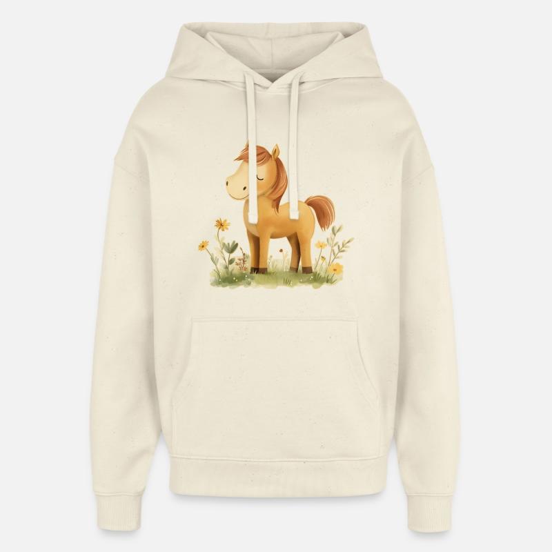 Fleurs de cheval - Sweat à capuche unisexe Stanley/Stella Oversized - écru doux