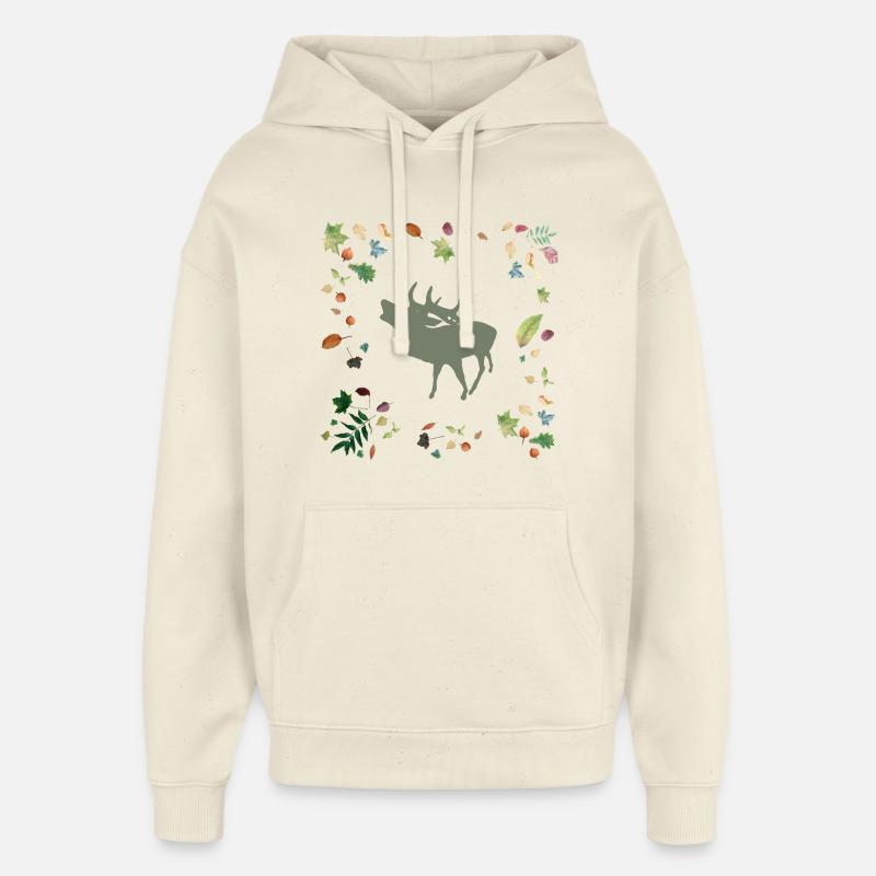 Cerf aux feuilles d’automne - Sweat à capuche unisexe Stanley/Stella Oversized - écru doux