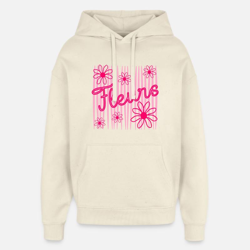 Fleurs - Sweat à capuche unisexe Stanley/Stella Oversized - écru doux