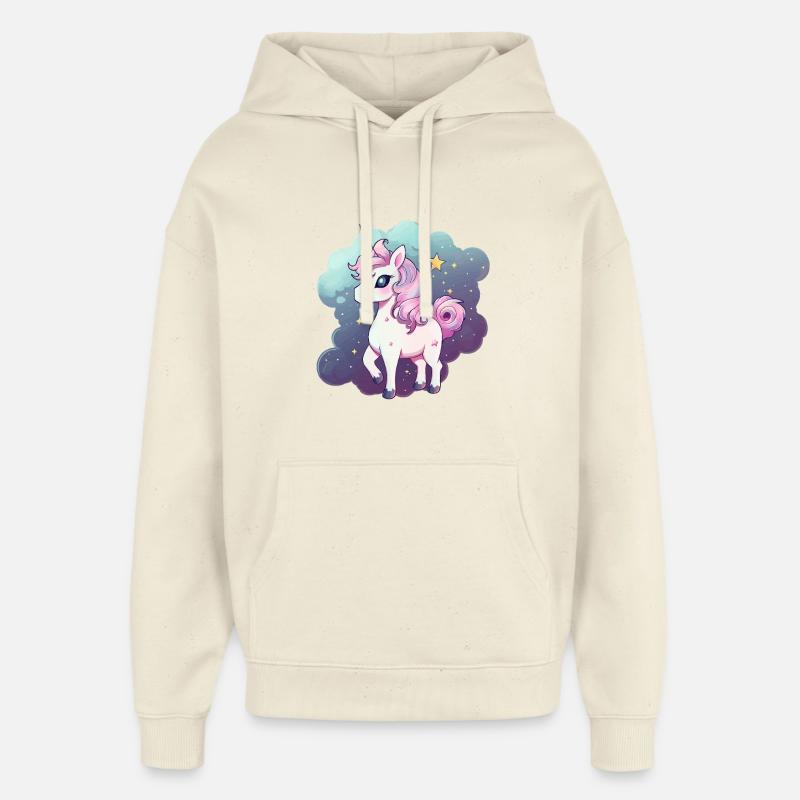 Licorne pastel - Sweat à capuche unisexe Stanley/Stella Oversized - écru doux