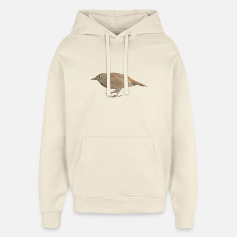 Rossignol oiseau - Sweat à capuche unisexe Stanley/Stella Oversized - écru doux