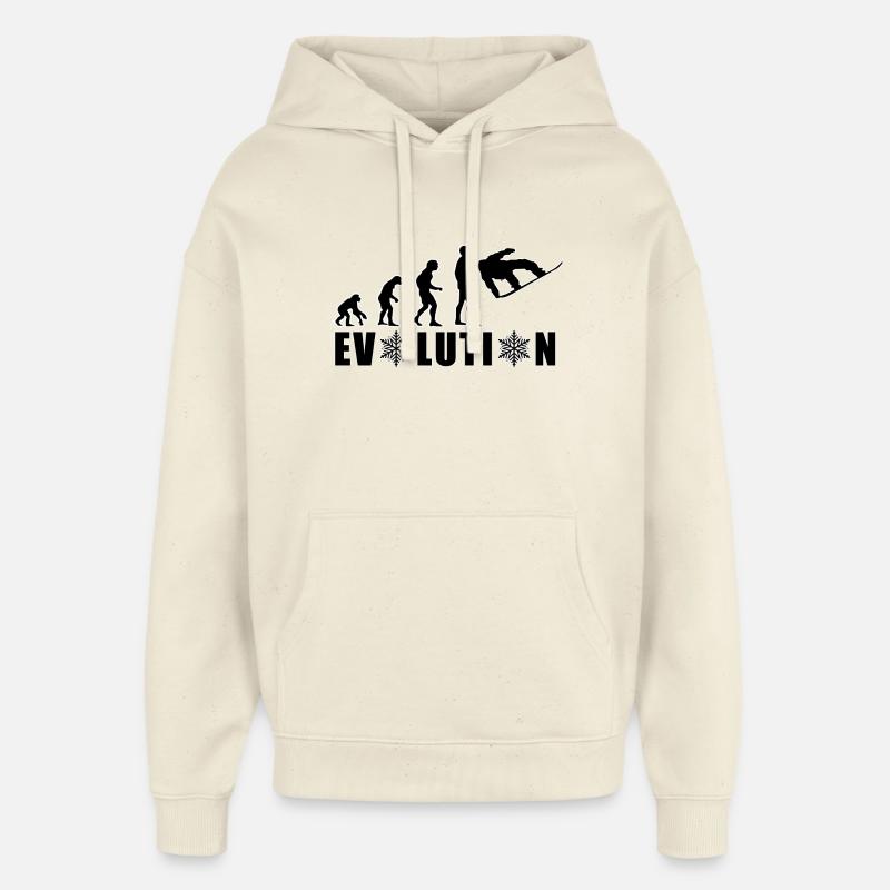 EVOLUTION SNOWBOARD Snow Winter Gift - Oversized Unisex Hoodie by Stanley/Stella - soft Ecru