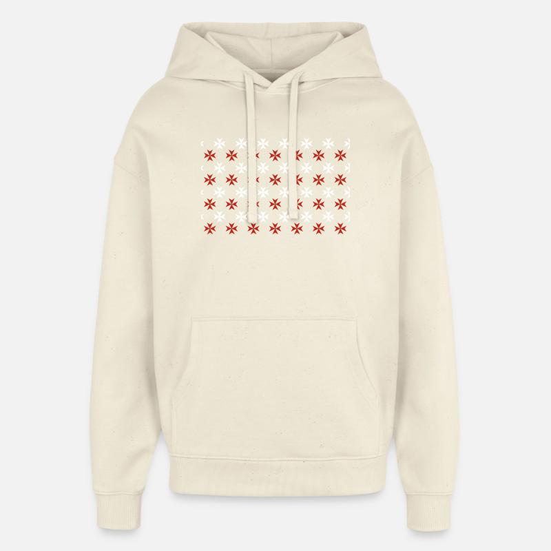 Motif croix de Malte  - Sweat à capuche unisexe Stanley/Stella Oversized - écru doux