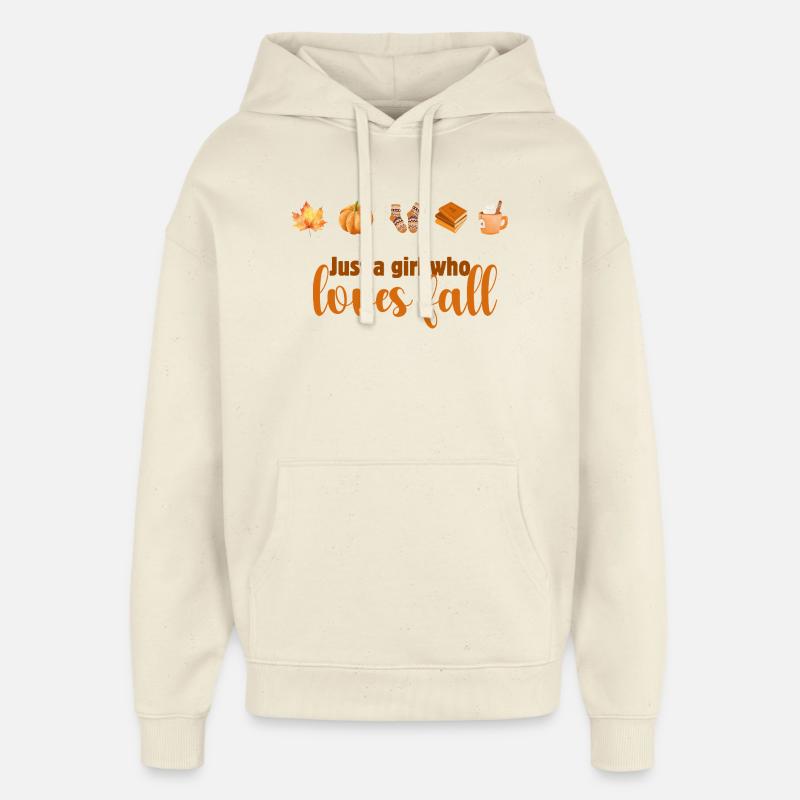 Herbstliebendes Mädchen Design, Fall Vibes - Oversized Unisex Hoodie von Stanley/Stella - Natur