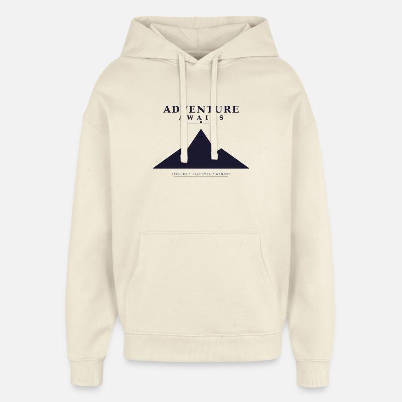 L’aventure vous attend - Sweat à capuche unisexe Stanley/Stella Oversized - écru doux