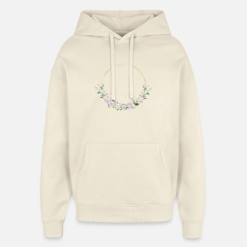 Couronne de printemps - Personnalisable - Sweat à capuche unisexe Stanley/Stella Oversized - écru doux