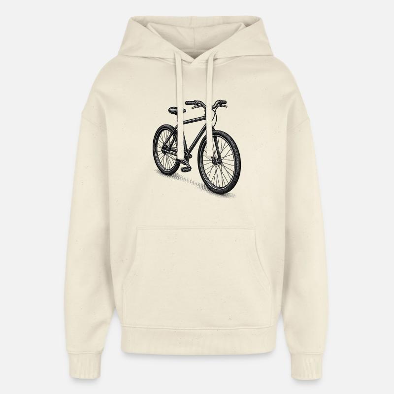 Silhouette de vélo rétro - Sweat à capuche unisexe Stanley/Stella Oversized - écru doux