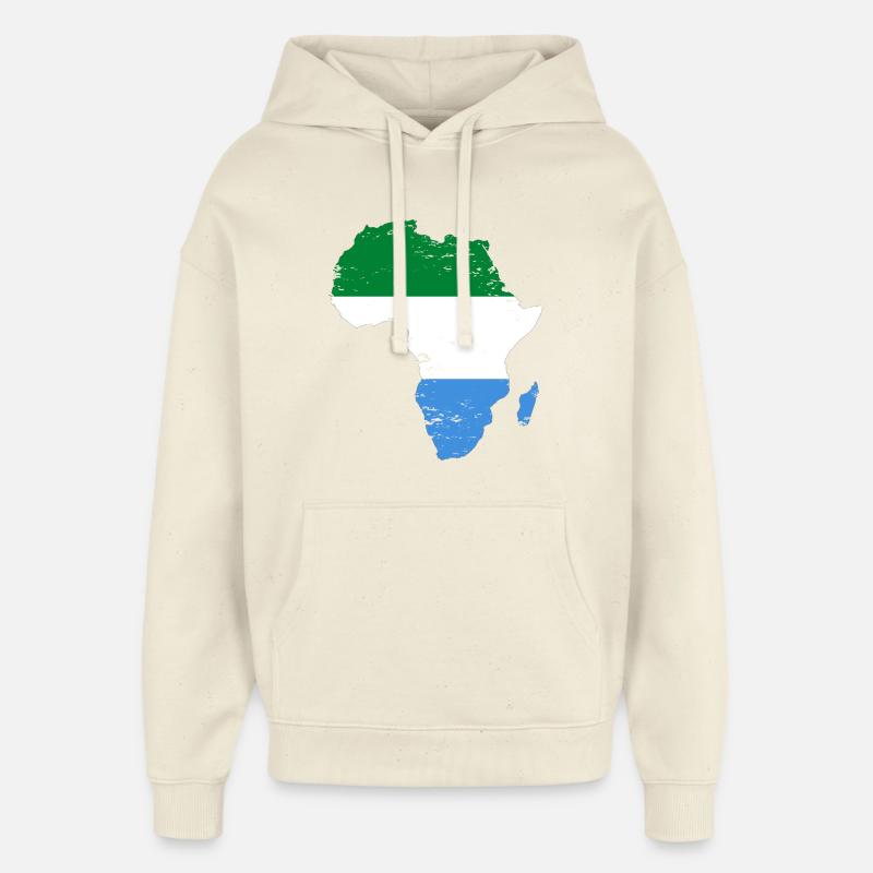 Sierra_Leone_Flagge_Afrika_used - Sweat à capuche unisexe Stanley/Stella Oversized - écru doux