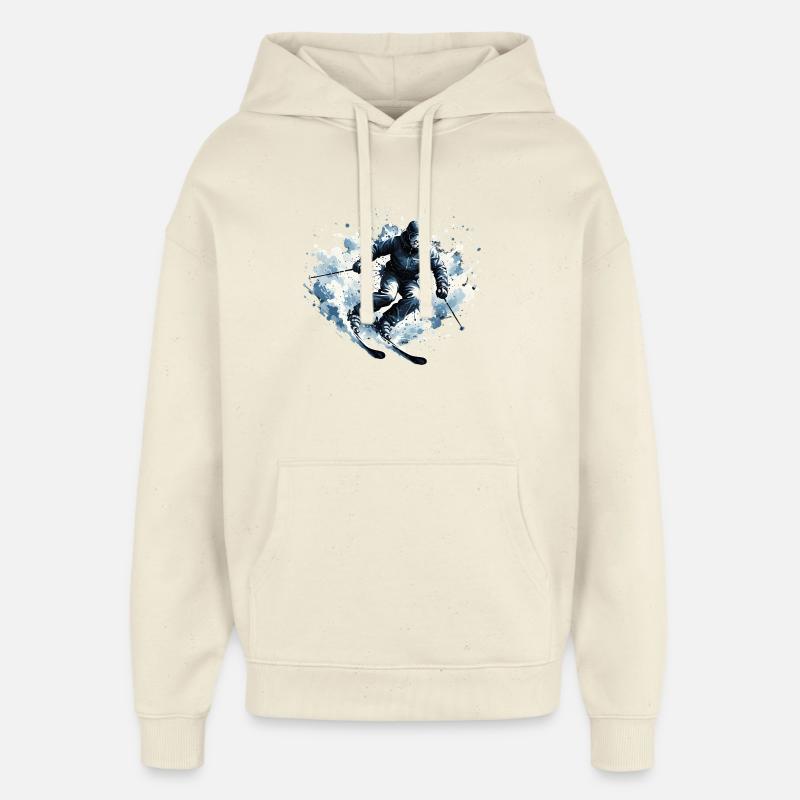 Skieur Poudreuse Action - Sweat à capuche unisexe Stanley/Stella Oversized - écru doux