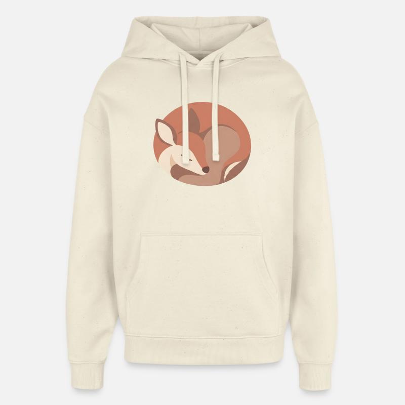 Renard endormi en palette douce - Sweat à capuche unisexe Stanley/Stella Oversized - écru doux