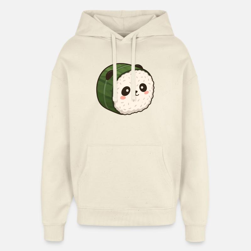 Panda Sushi - Conception culinaire d’anime mignon - Sweat à capuche unisexe Stanley/Stella Oversized - écru doux
