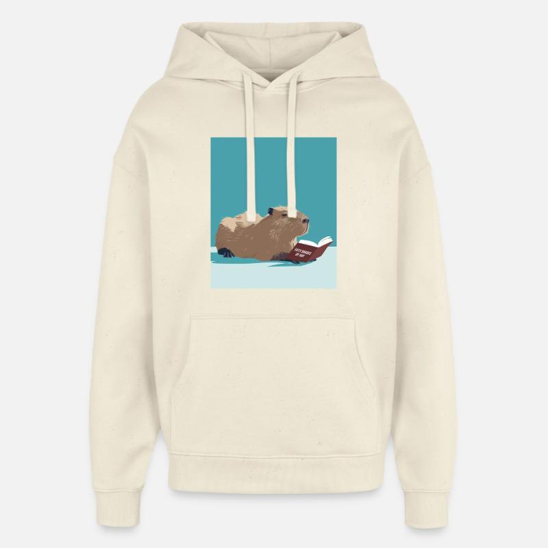 Lecture de capybara – Funny Booktok Design - Sweat à capuche unisexe Stanley/Stella Oversized - écru doux