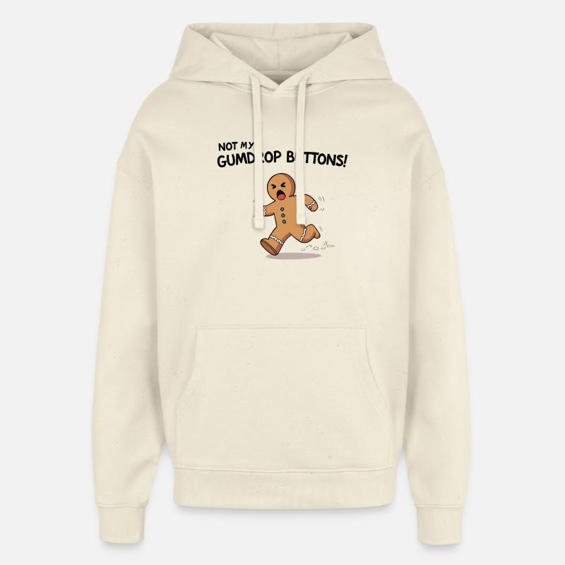 Running Gingerbread Funny Christmas Design - Sweat à capuche unisexe Stanley/Stella Oversized - écru doux