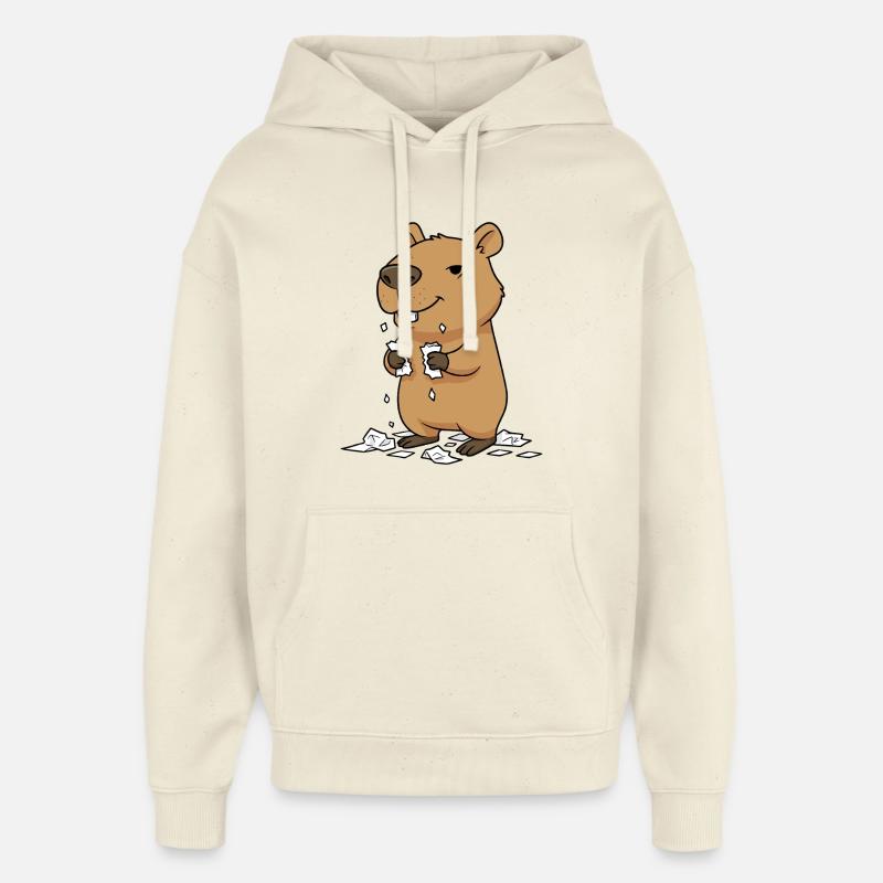 Capybara mange ses devoirs - Sweat à capuche unisexe Stanley/Stella Oversized - écru doux