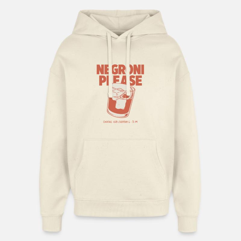 Negroni Please - Cocktail rétro & Happy Hour - Sweat à capuche unisexe Stanley/Stella Oversized - écru doux