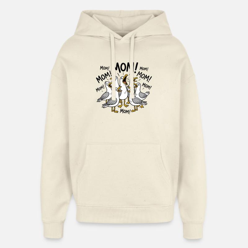 MAMAN MAMAN MAMAN Mouettes drôles - Sweat à capuche unisexe Stanley/Stella Oversized - écru doux