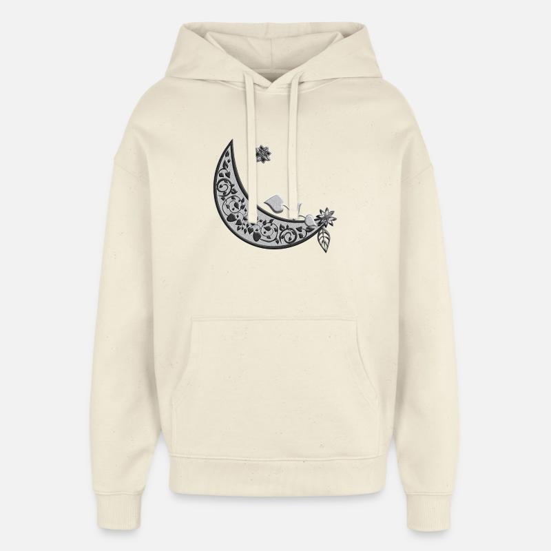 Lune avec ornement en vrilles - Sweat à capuche unisexe Stanley/Stella Oversized - écru doux