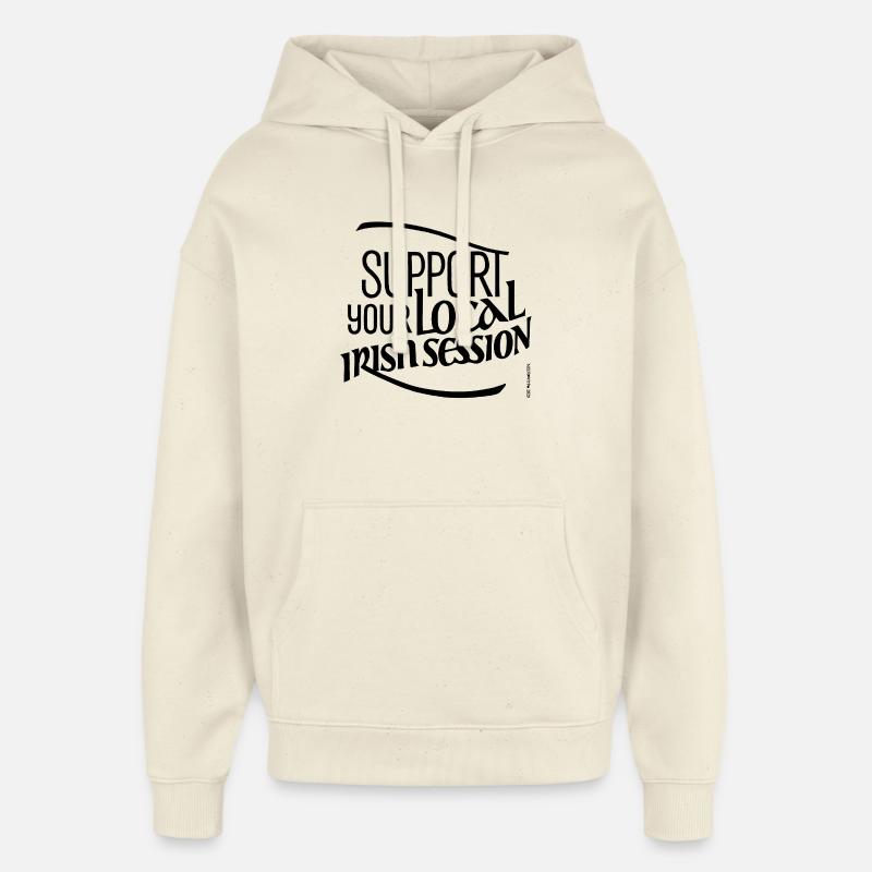 supportyourlocalirishsession2_NOIR - Sweat à capuche unisexe Stanley/Stella Oversized - écru doux