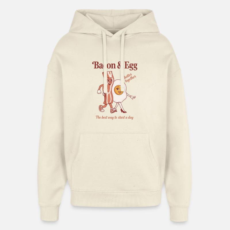 Bacon et Œuf: Duo Parfait - Sweat à capuche unisexe Stanley/Stella Oversized - écru doux