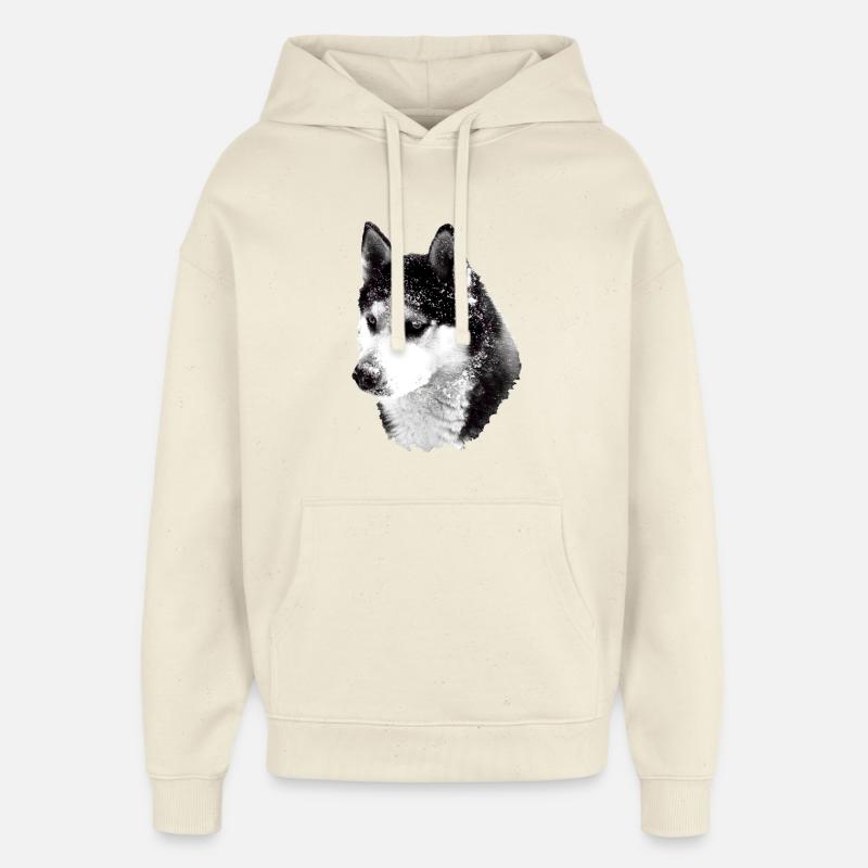 Husky tête grande - Sweat à capuche unisexe Stanley/Stella Oversized - écru doux