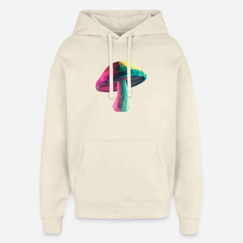 Champignon - Logo Low Poly cool - Sweat à capuche unisexe Stanley/Stella Oversized - écru doux