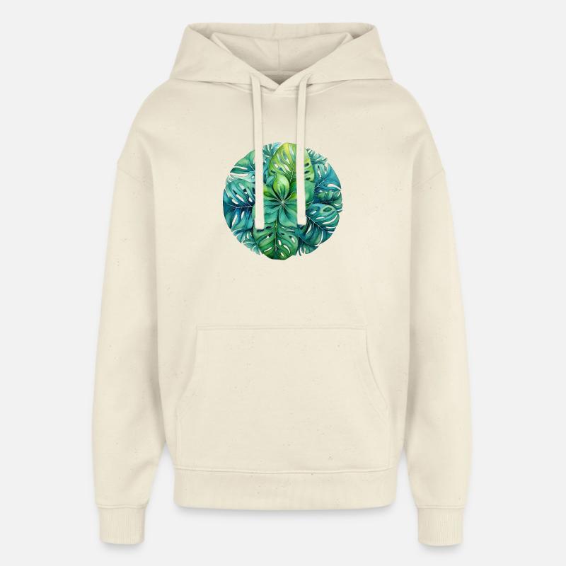 Monstera Mandala - Sweat à capuche unisexe Stanley/Stella Oversized - écru doux