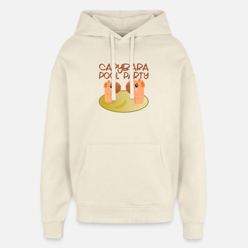 PISCINE CAPYBARA PISCINE BAIGNADE - Sweat à capuche unisexe Stanley/Stella Oversized - écru doux