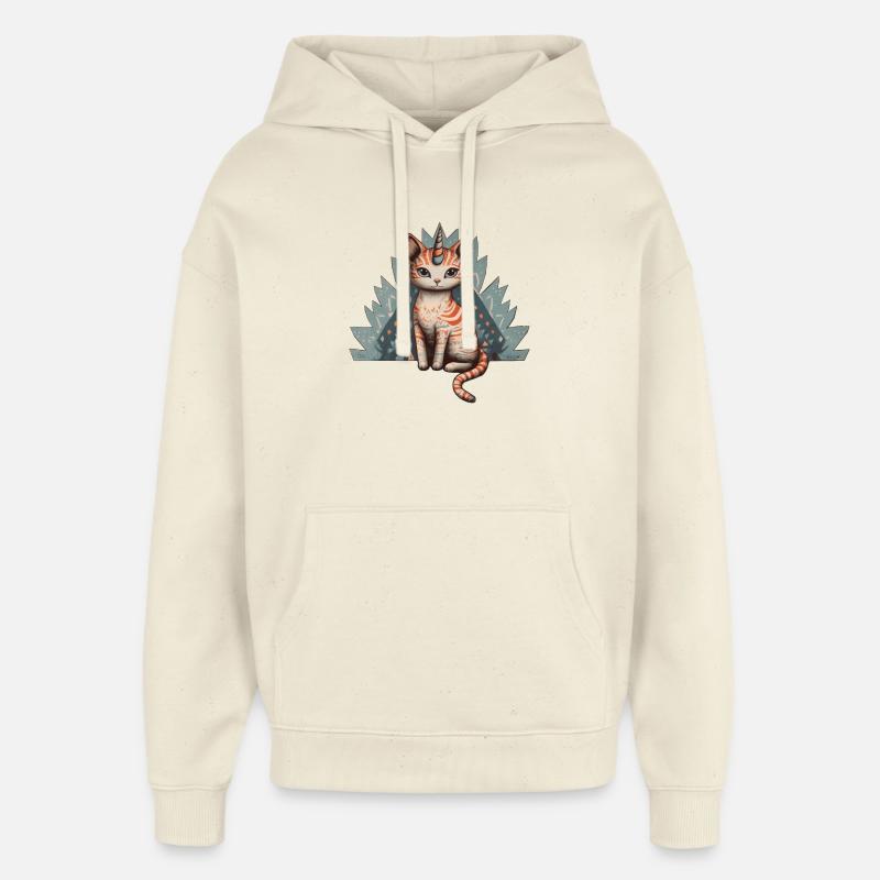 chat-licorne Pastel - Sweat à capuche unisexe Stanley/Stella Oversized - écru doux