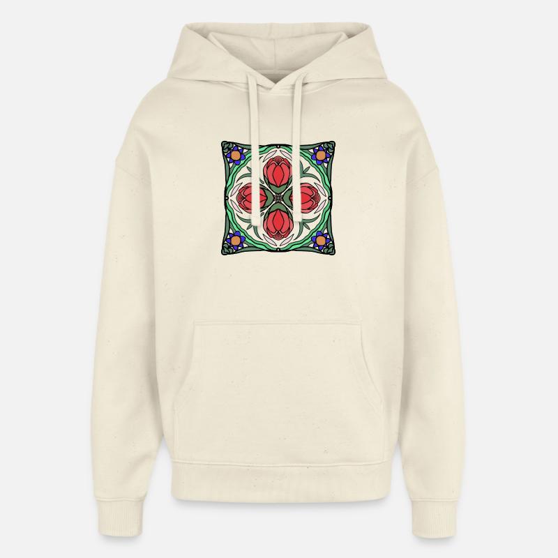 Mandala Art Déco Fleur - Sweat à capuche unisexe Stanley/Stella Oversized - écru doux