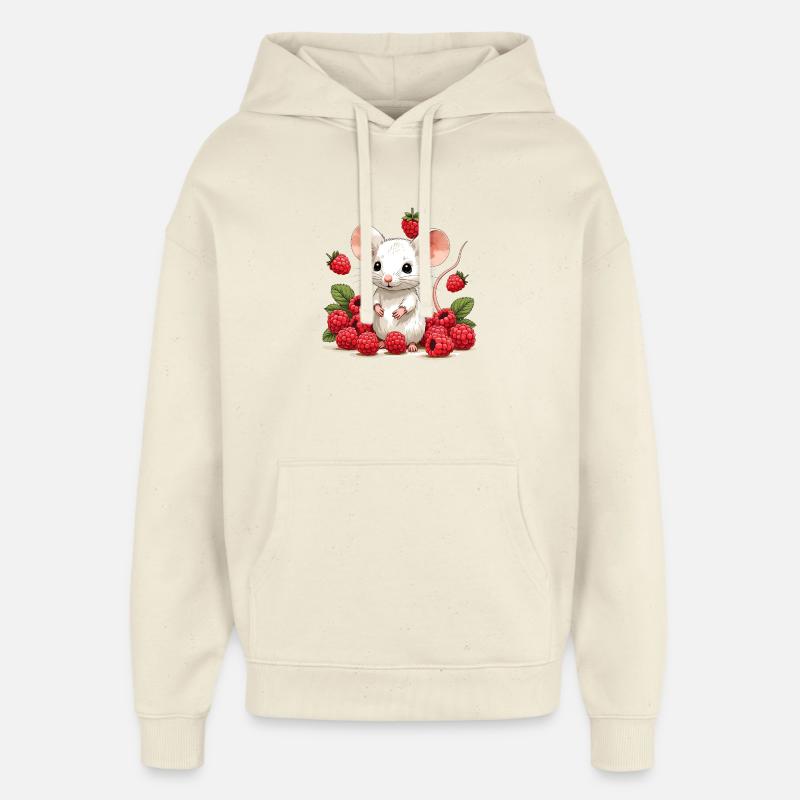 Illustration de souris de baie mignonne - Sweat à capuche unisexe Stanley/Stella Oversized - écru doux