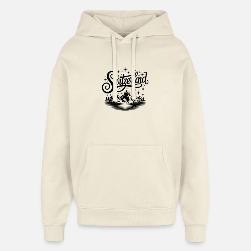 Suisse - Conception de souvenirs - Sweat à capuche unisexe Stanley/Stella Oversized - écru doux