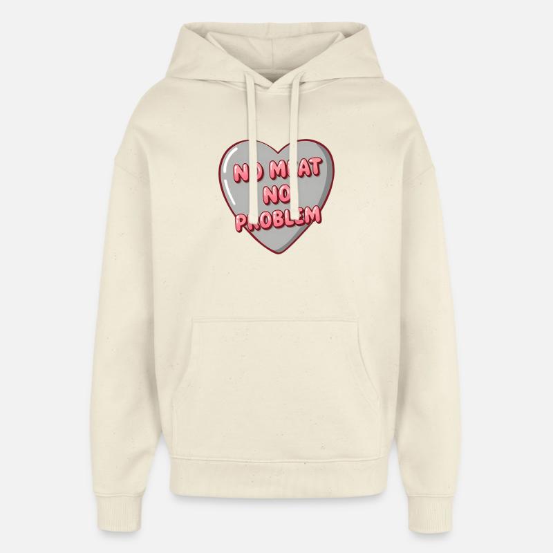 Bubble Herz – No Meat No Problem - Oversized Unisex Hoodie von Stanley/Stella - Natur