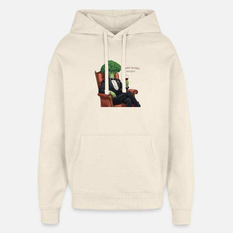 Plant Based Society – Brocoli élégant - Sweat à capuche unisexe Stanley/Stella Oversized - écru doux