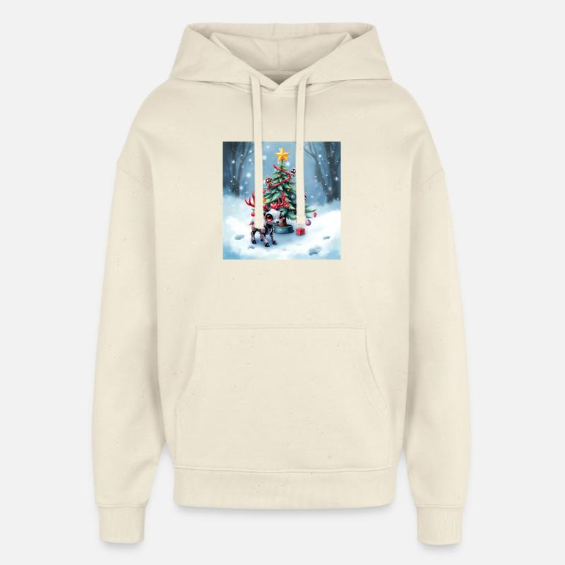 Renne robot de Noël - Sweat à capuche unisexe Stanley/Stella Oversized - écru doux