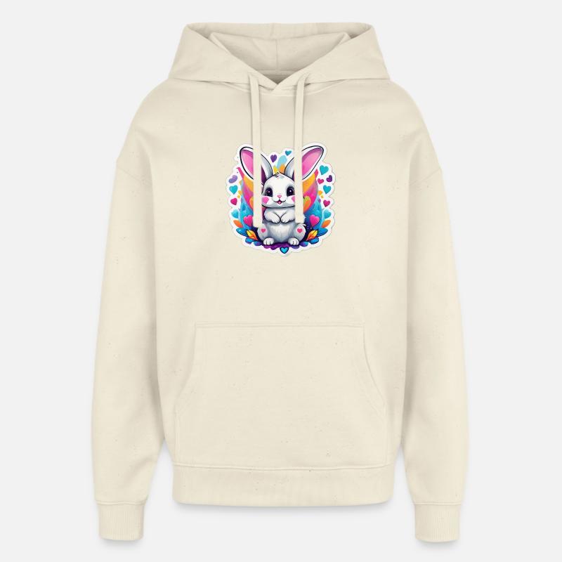 Bezaubernder Regenbogenhase - Oversized Unisex Hoodie von Stanley/Stella - Natur