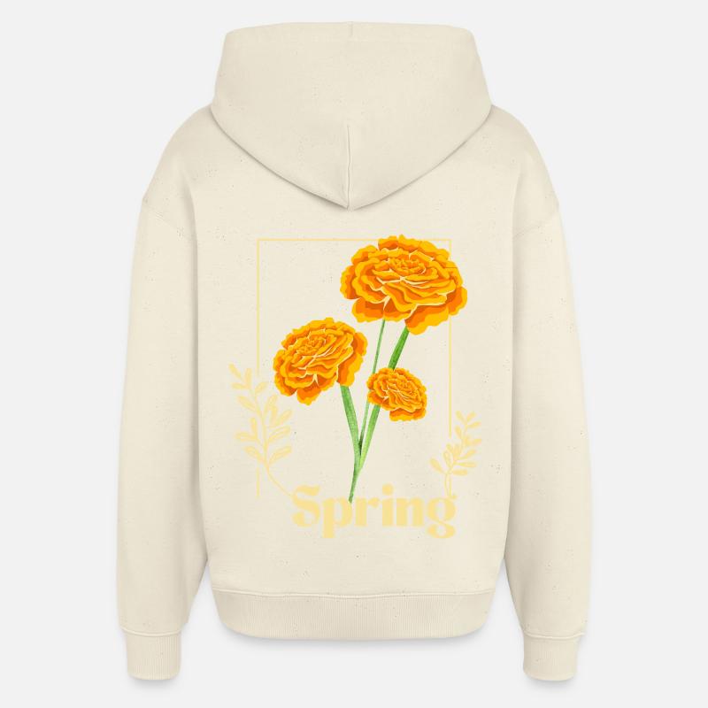 Fleurs de printemps orange - Sweat à capuche unisexe Stanley/Stella Oversized - écru doux