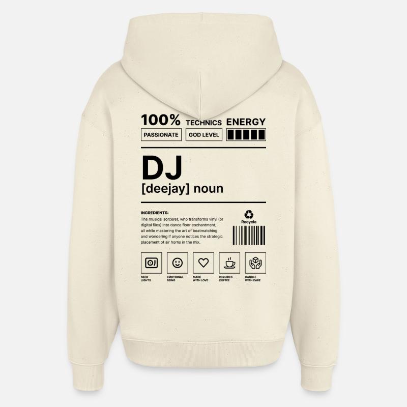 DJ Vibes Black - Sweat à capuche unisexe Stanley/Stella Oversized - écru doux