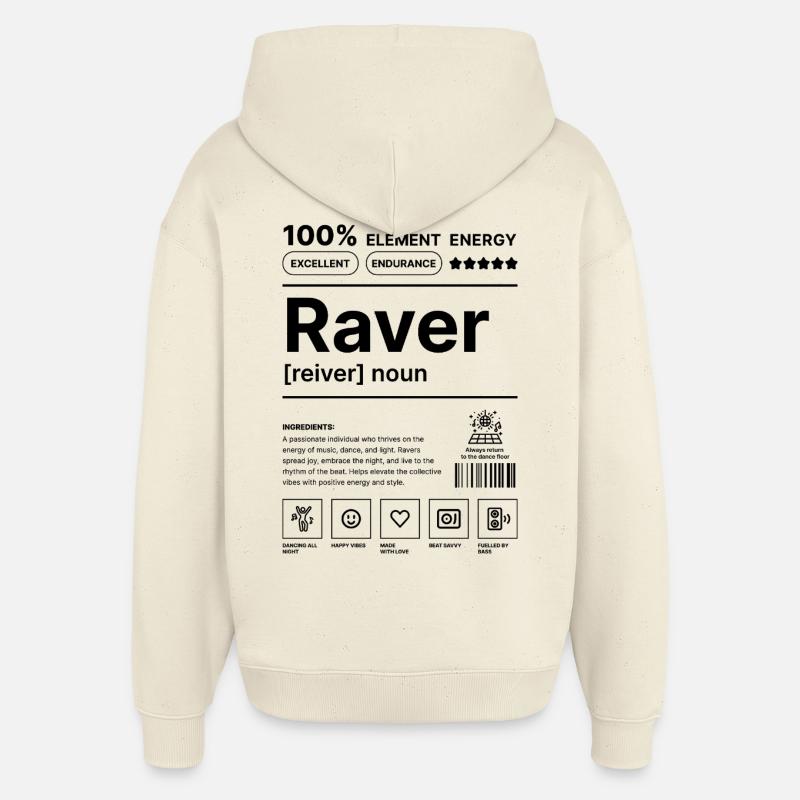 Mode de vie raver - Sweat à capuche unisexe Stanley/Stella Oversized - écru doux