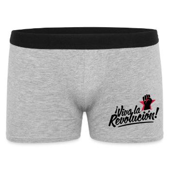 revolution fist - Männer Boxer Shorts - Grau meliert - Vorne