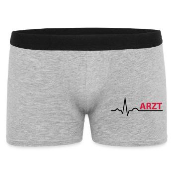 Rot Arzt - EKG - Berufsbekleidung Caps & Mützen - Männer Boxer Shorts - Grau meliert - Vorne