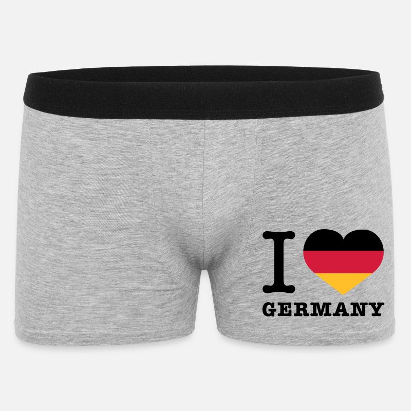 I love Germany - Männer Boxer Shorts - Grau meliert