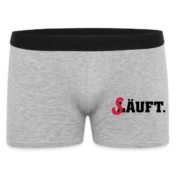 läuft säuft - Männer Boxer Shorts - Grau meliert - Vorne