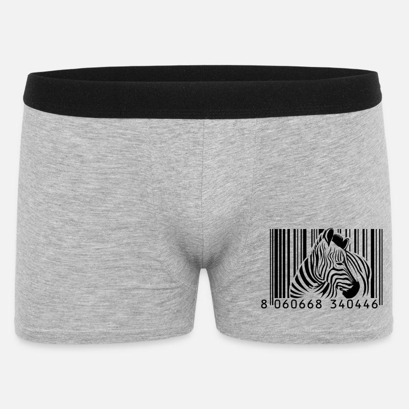 Barcode Zebra - Männer Boxer Shorts - Grau meliert