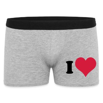 Ich Liebe - Ich Herz - Männer Boxer Shorts - Grau meliert - Vorne