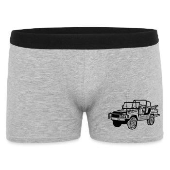 Offroad ,Geländewagen , 4x4 Fun , Kult , Auto (25) - Männer Boxer Shorts - Grau meliert - Vorne