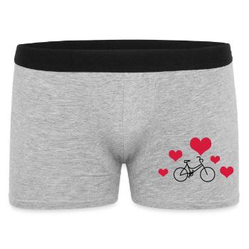 Damenrad mit Herzen - Männer Boxer Shorts - Grau meliert - Vorne